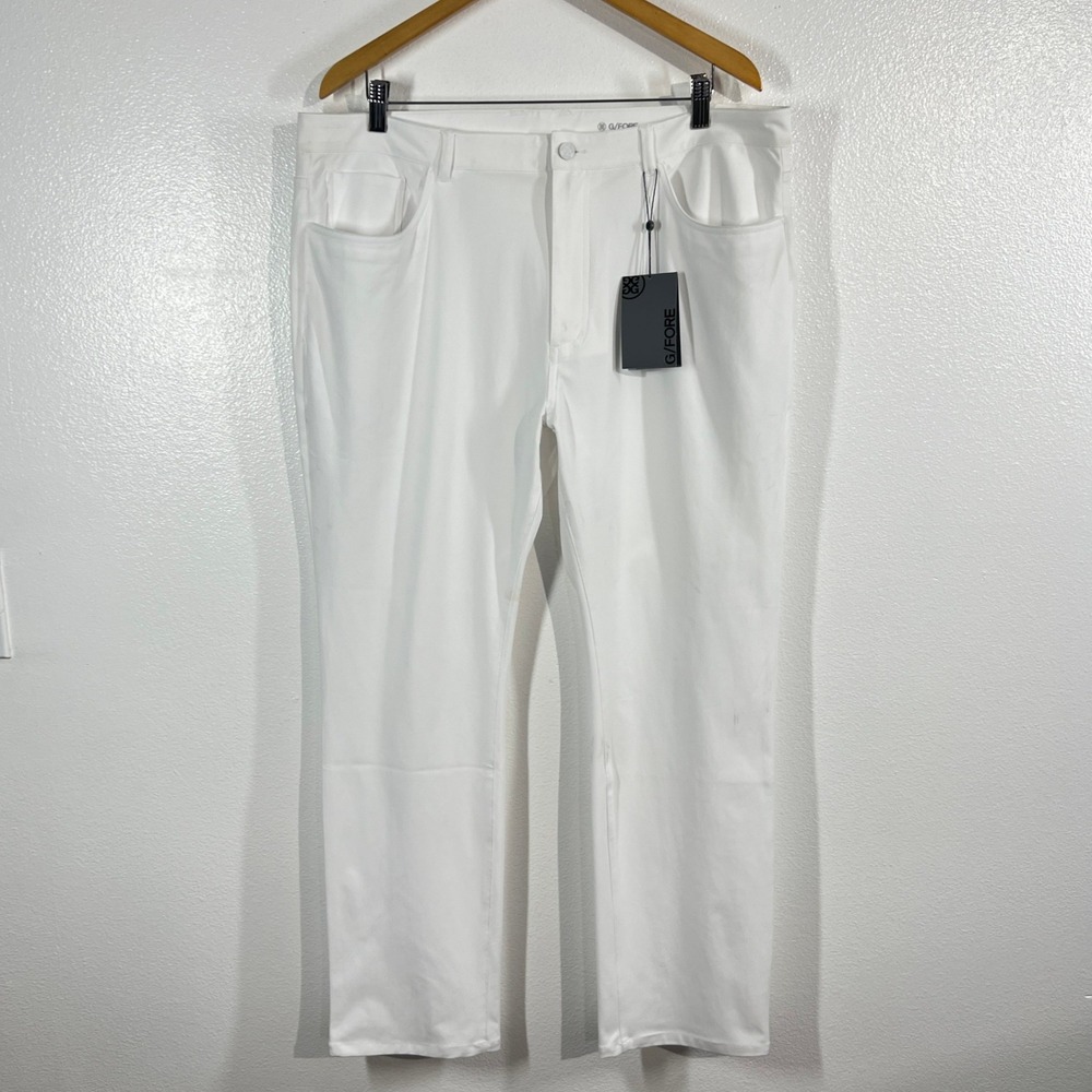 G/FORE Men's Tour 5-Pocket Golf Pants 38x30 White G4MC0B50FB Performance